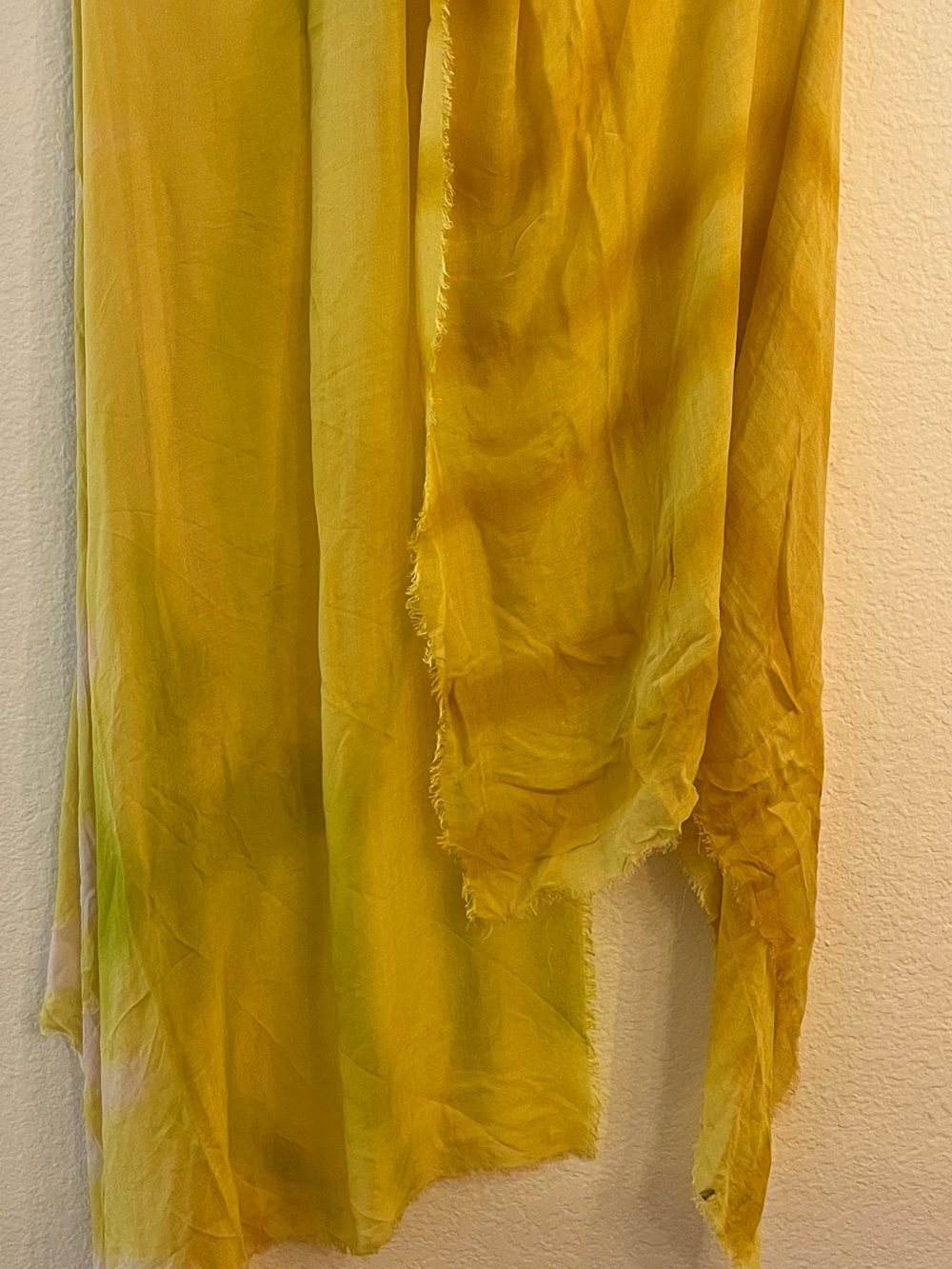 Large ZARA Delhi NATURAL FIBER CHARTREUSE SCARF